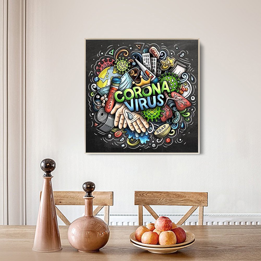 11ct Stamped Cross Stitch - Fight Coronavirus (40*40cm)