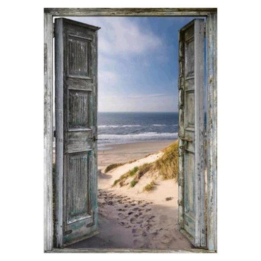 5D Diy Diamond Painting Kit Full Round Beads Sea View Room