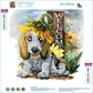 Diamond Painting - Partial Round - Dog with Sunflower