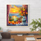 Diamond Painting - Full Round / Square - Sunset and Flower Vase