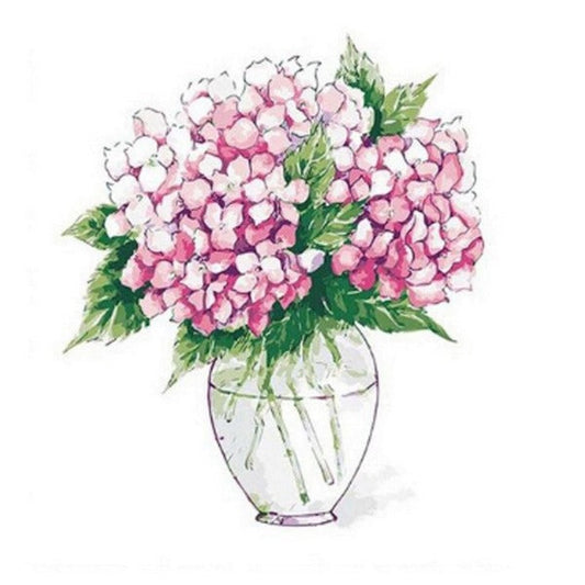 Painting By Numbers on Canvas Flower in Vase Hand painted Oil Picture