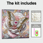 DIY Pearl Painting With Frame - Handmade Self-Adhesive Pearls - White Butterfly (25*25cm)