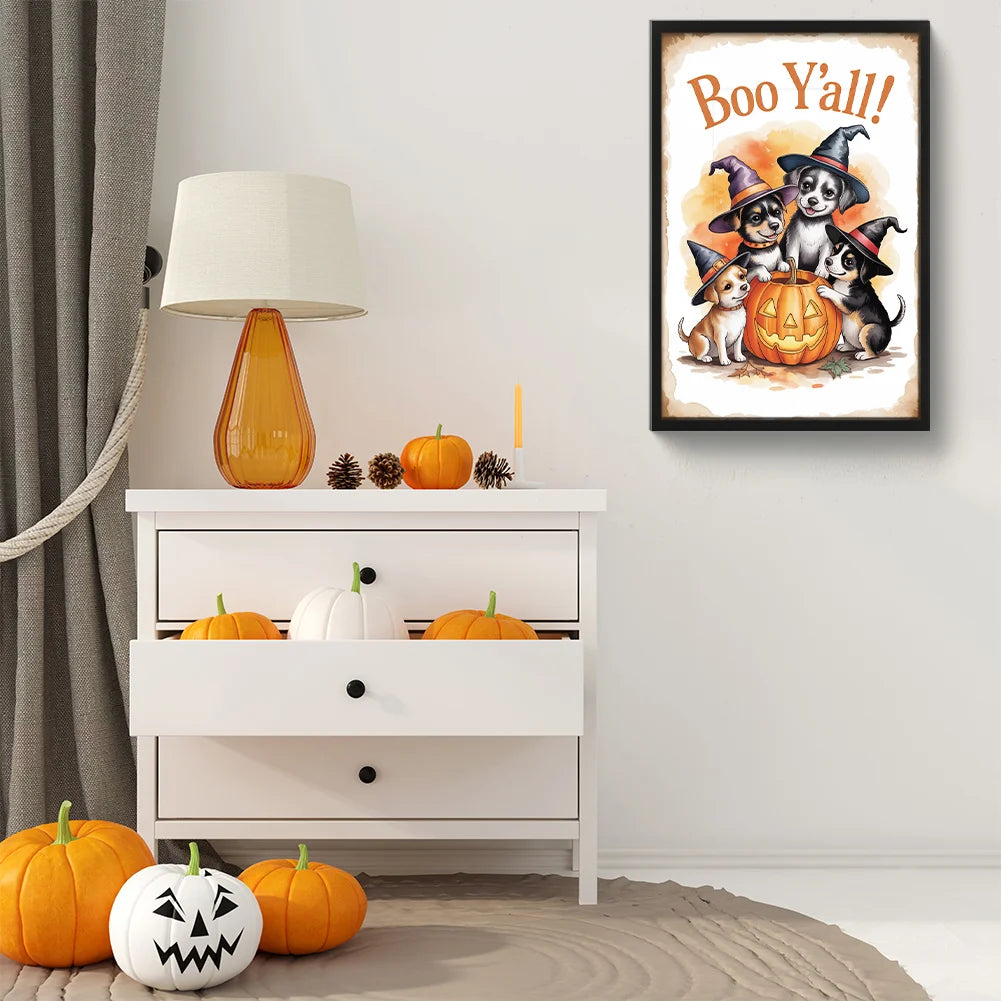 Diamond Painting - Full Round / Square - Halloween Dog (30*45cm)