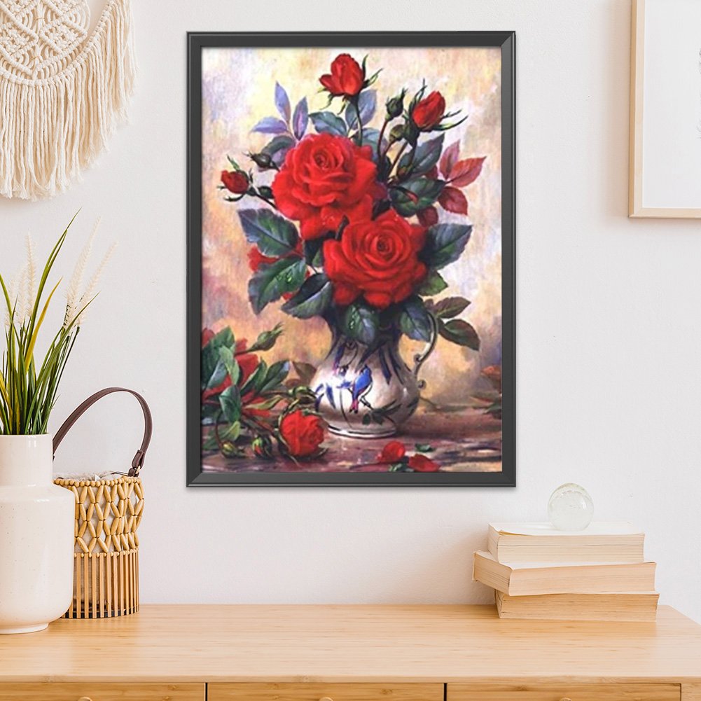 11ct Stamped Cross Stitch - Red Flower (40*50cm)
