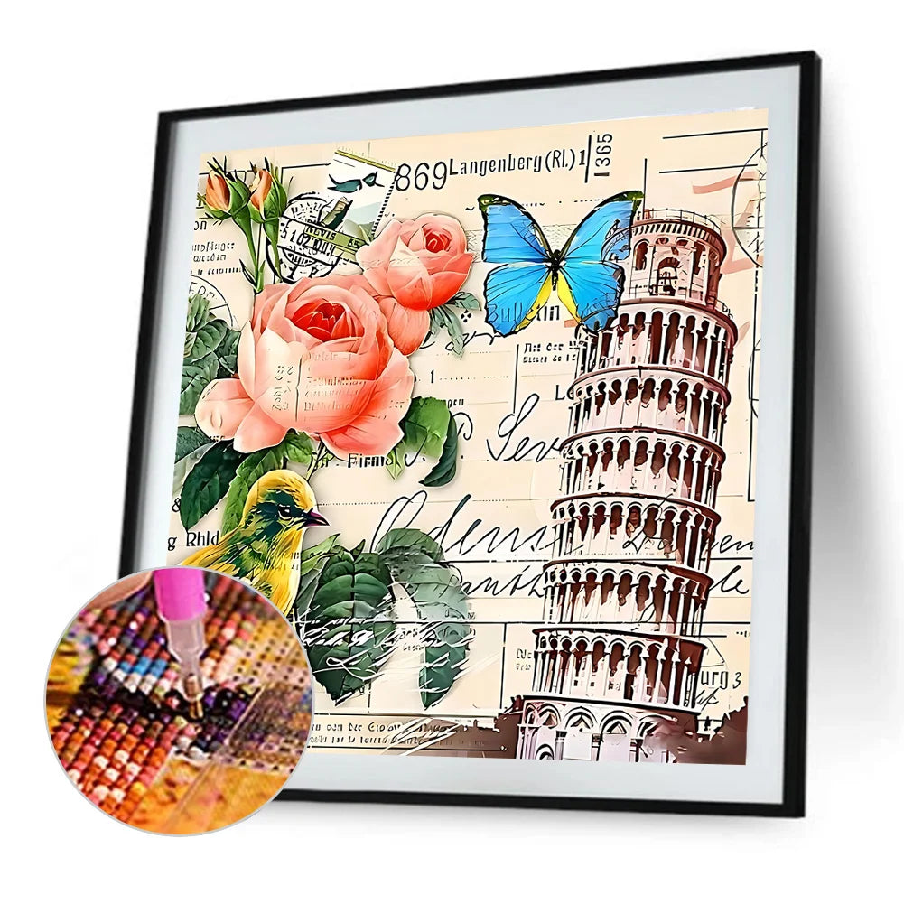Diamond Painting - Full Round / Square - Leaning Tower of  Pisa Stamp