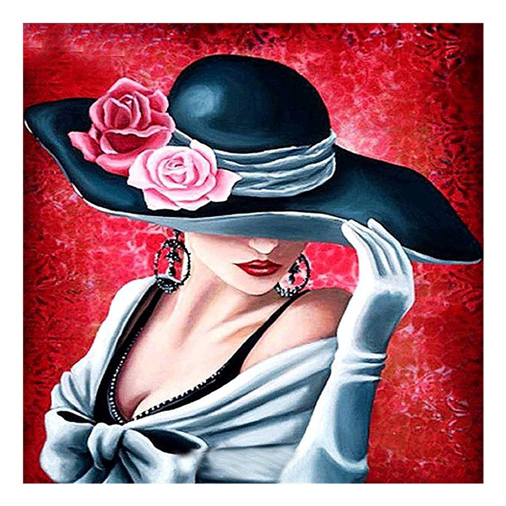 11ct Stamped Cross Stitch Formal Hat Women Quilting Fabric (40*40cm)