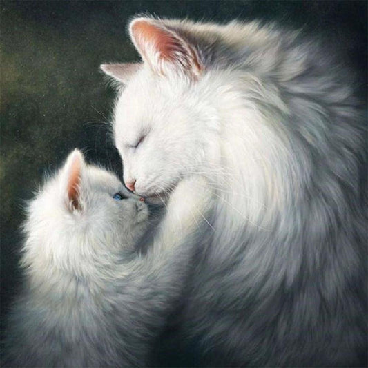 5D DIY Diamond Painting Kit - Full Round - Cat Mom & Kid