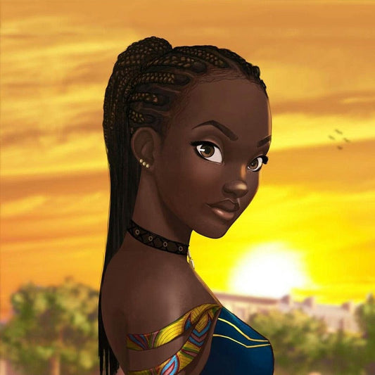 Round Beads Art Big Eyes African Woman