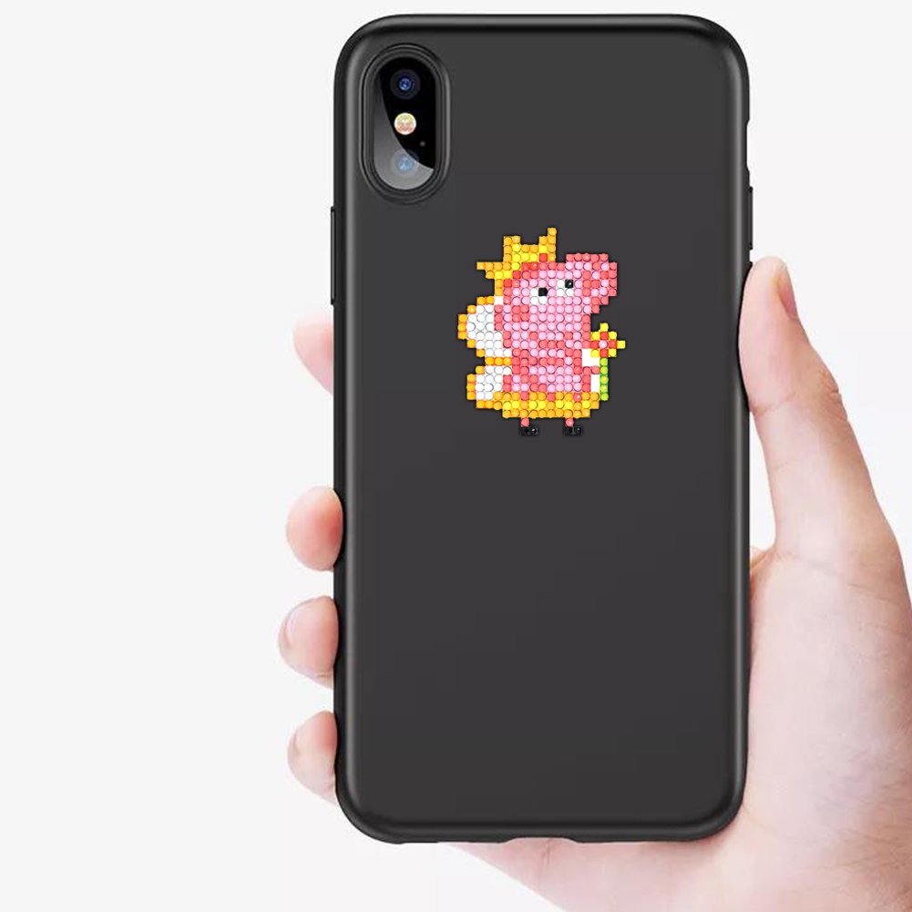 5pcs Diamond Painting Cartoon Pig Stickers Set Funny Toy Adhesive Decals