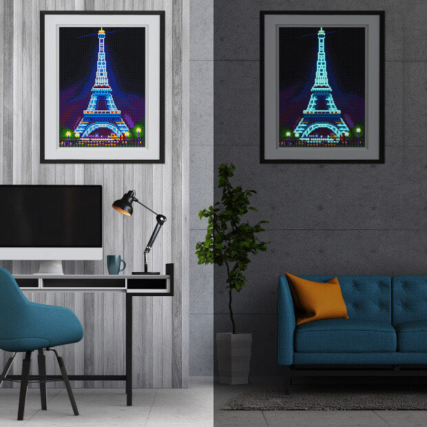 Luminous Diamond Painting - Crystal Rhinestone - Eiffel Tower