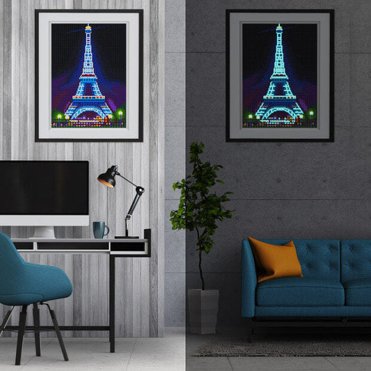Luminous Diamond Painting - Crystal Rhinestone - Eiffel Tower