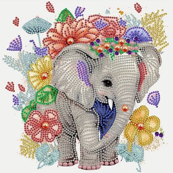 DIY Elephant Crystal Rhinestone Diamond Painting Kit