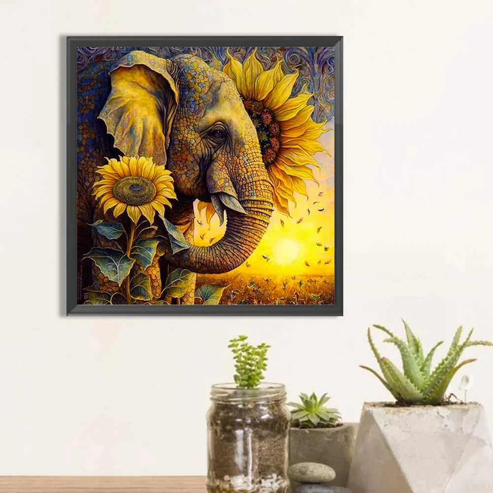 elephant sunflower diamond art kit