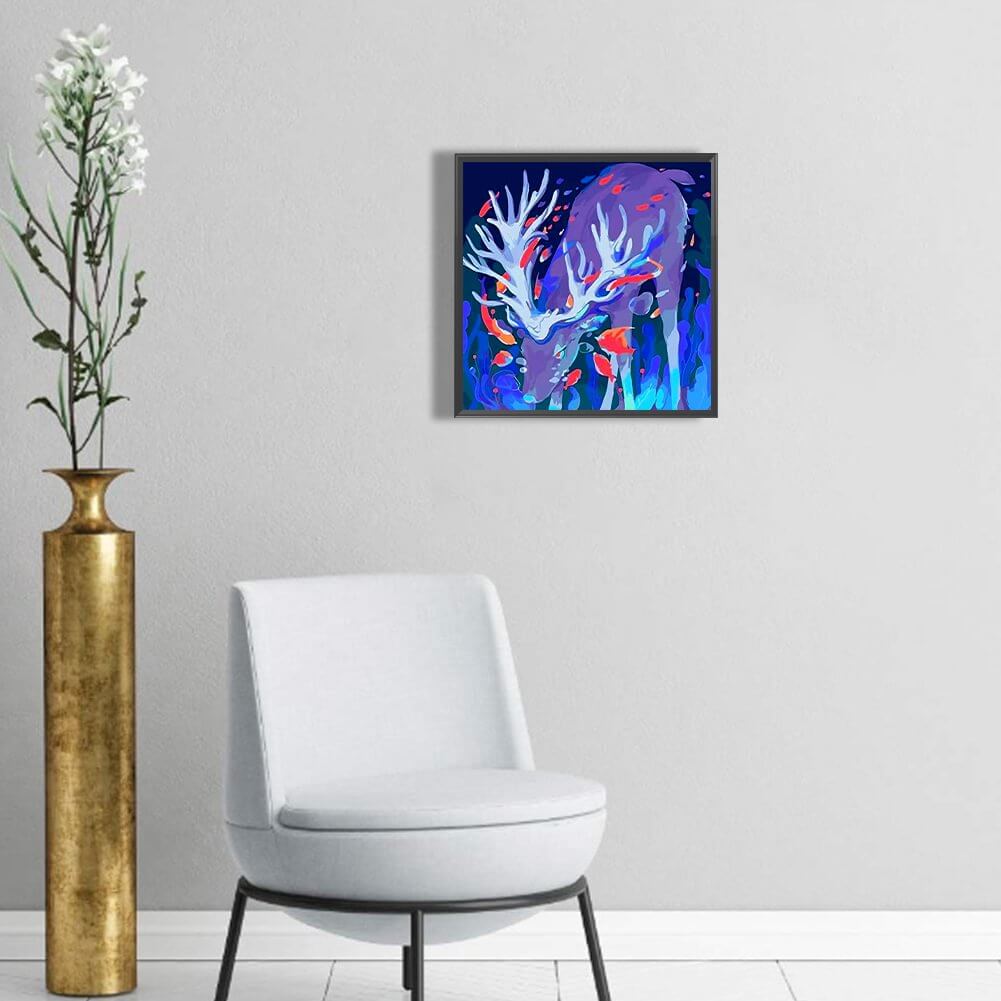 elk and fish diamond painting