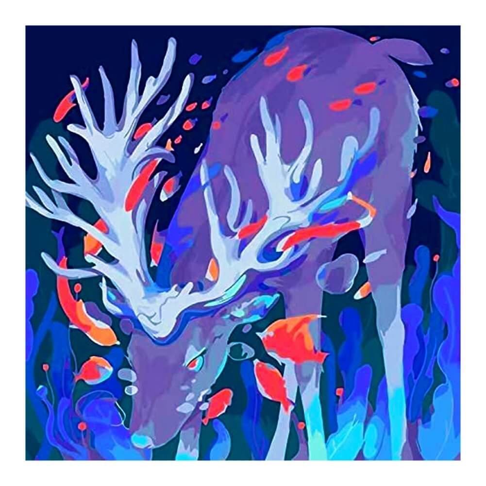 5D DIY Diamond painting - Full Round / Square - Elk & Fish