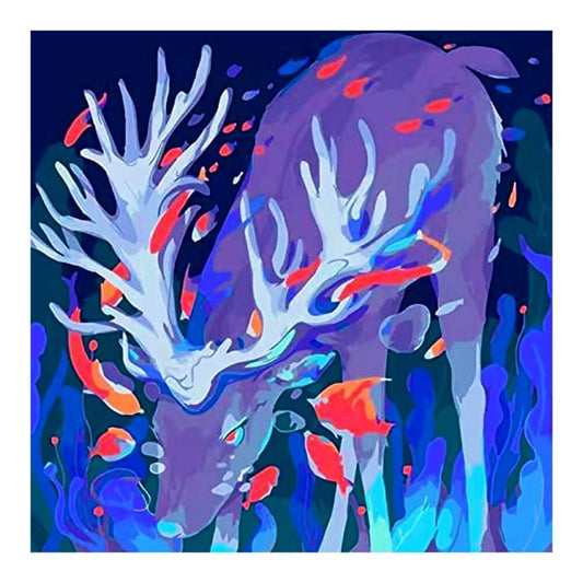 5D DIY Diamond painting - Full Round / Square - Elk & Fish