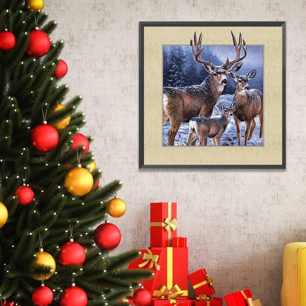 Elk In The Snow 5D DIY Diamond Painting Kit