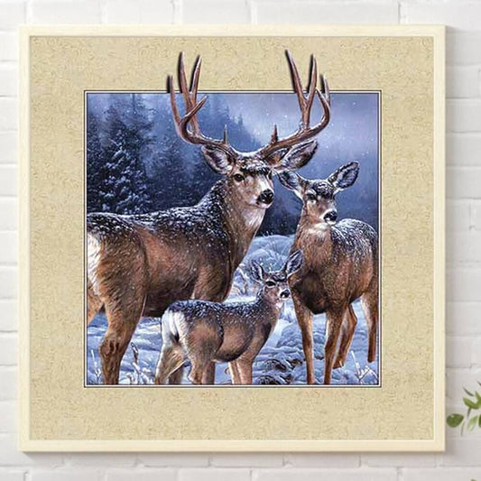 5D DIY Diamond Painting Kit - Full Round / Square - Elk In The Snow