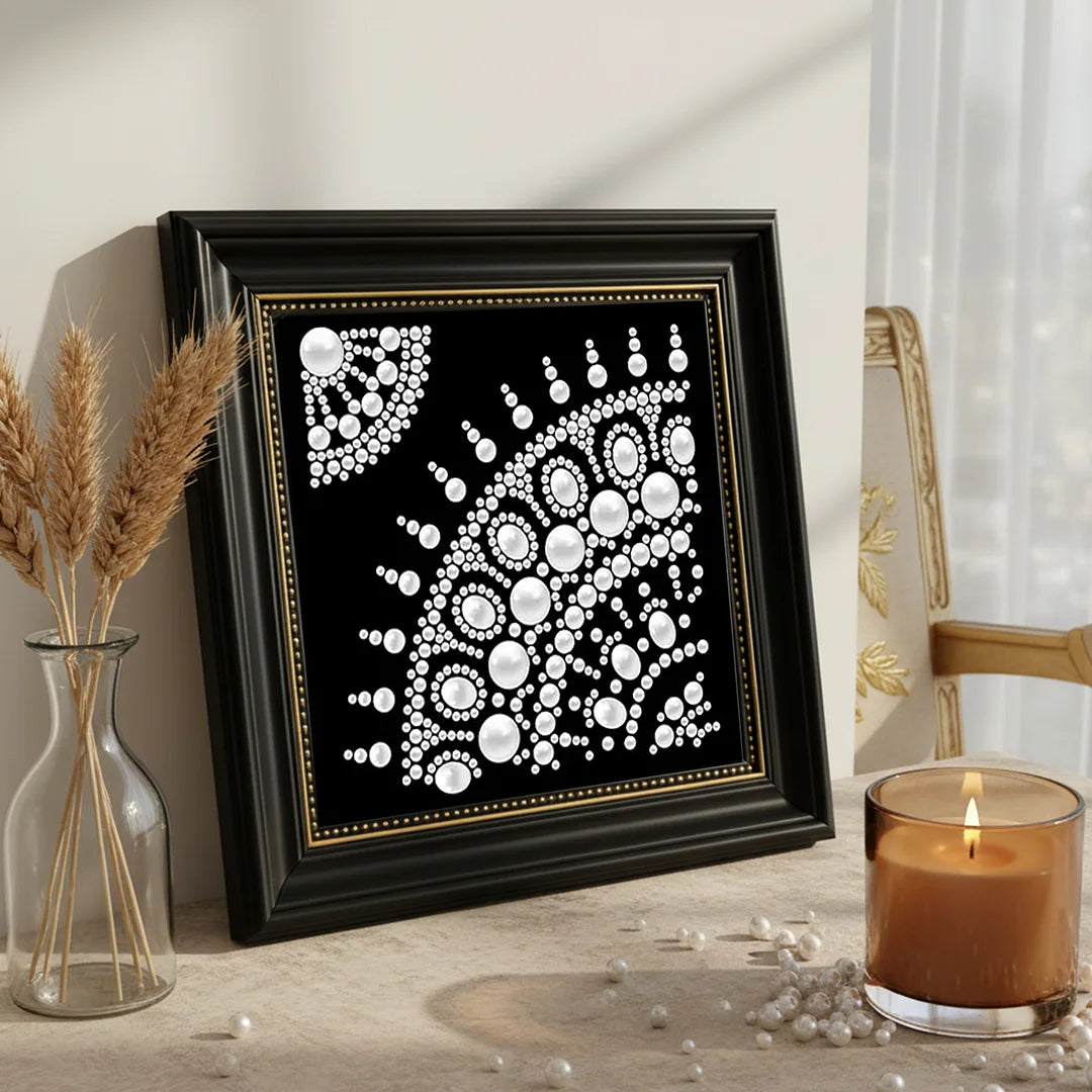 DIY Pearl Painting With Frame - Handmade Self-Adhesive Pearls - Mandala (27*27cm) B