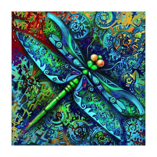5D Diy Diamond Painting Kit Full Round Beads Dragonfly