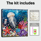 DIY Pearl Painting With Frame - Handmade Self-Adhesive Pearls - Jellyfish (25*25cm)