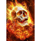 5D Diy Diamond Painting Kit Full Round Beads Fire Skull