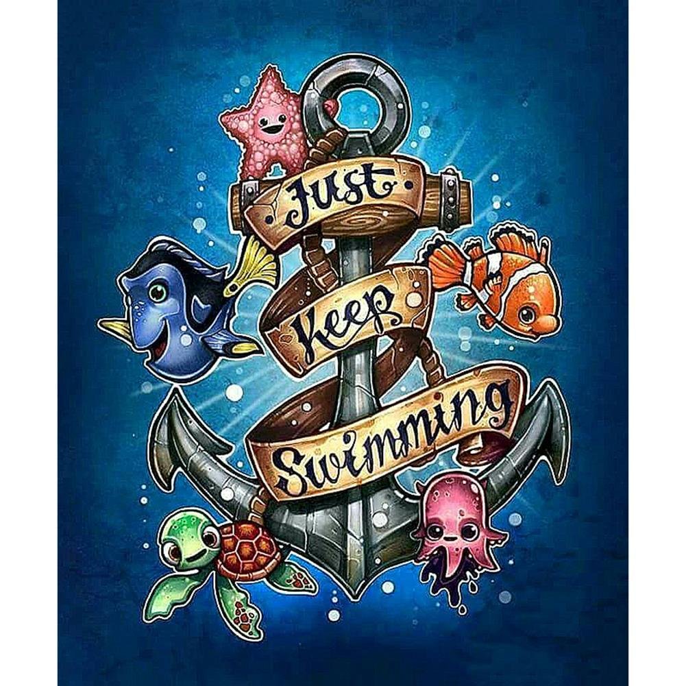 5D Diy Diamond Painting Kit Full Round Beads Undersea Animal