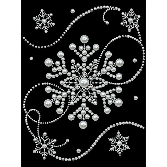 DIY Pearl Painting With Frame - Handmade Self-Adhesive Pearls - Snowflake (30*40cm) B