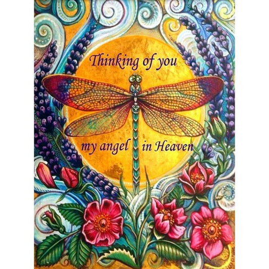 5D DIY Diamond Painting Kit - Full Round - Dragonfly