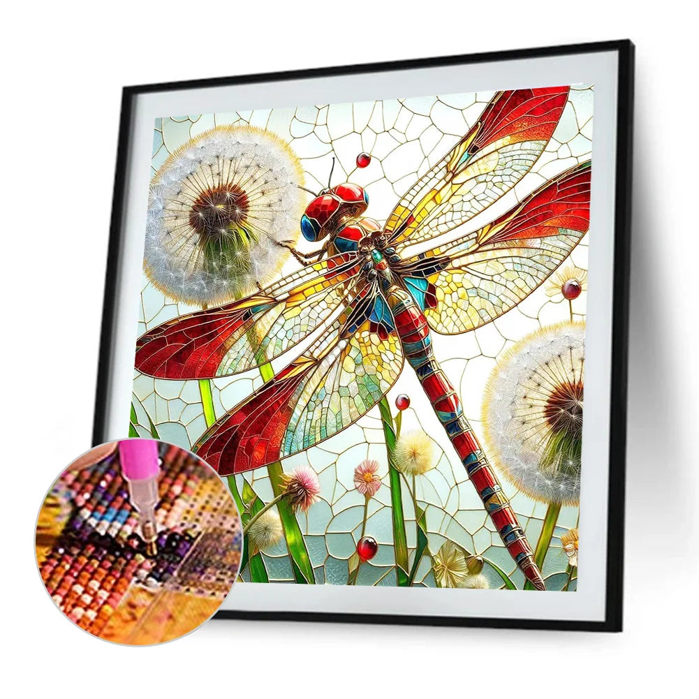 Diamond Painting - Full Round / Square - Dragonfly Dandelion