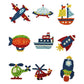 DIY Full Drill Round Cartoon Plane Diamond Painting Puzzle Sticker