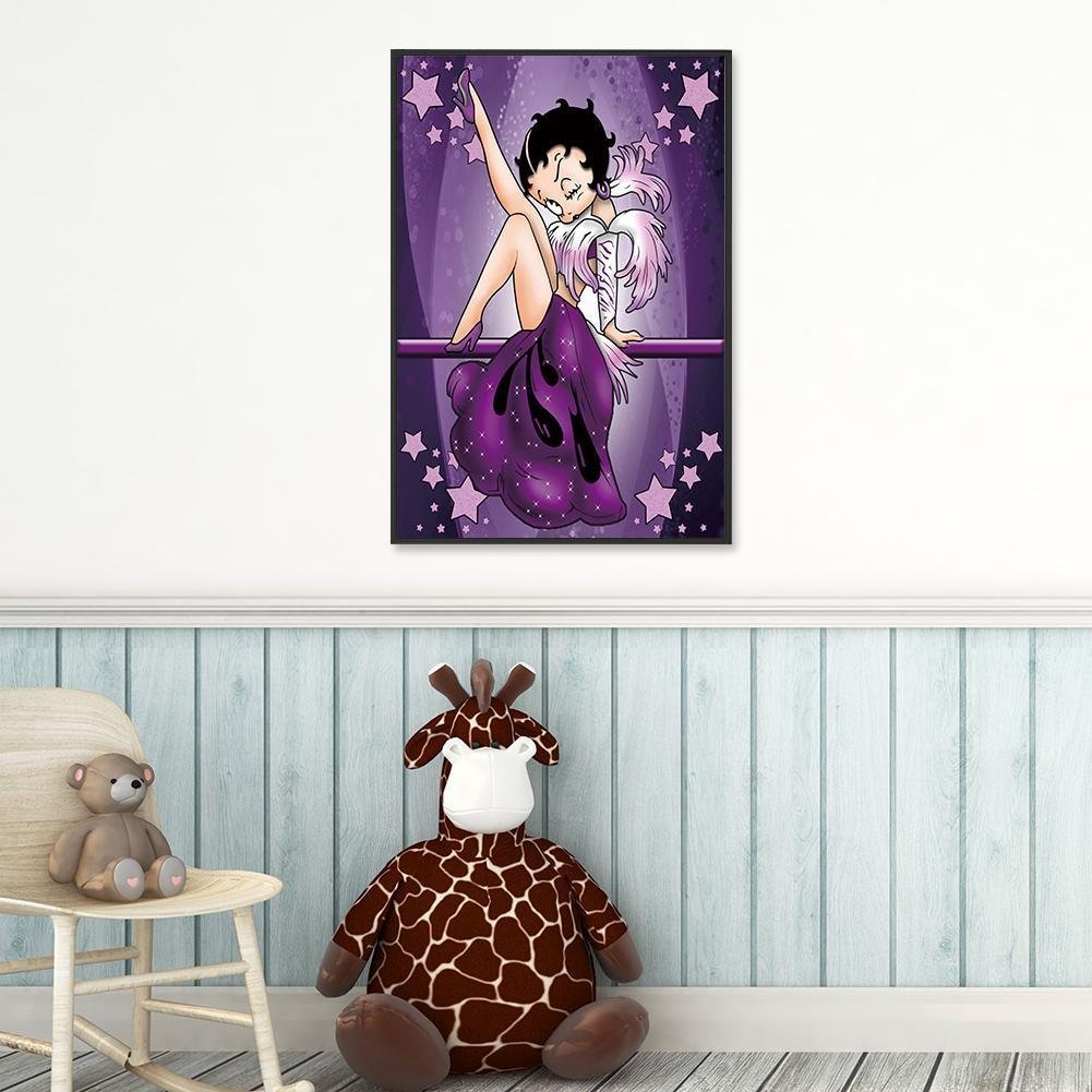 5D DIY Diamond Painting Kit - Full Round - Fantasy Girl Betty Boop in Purple