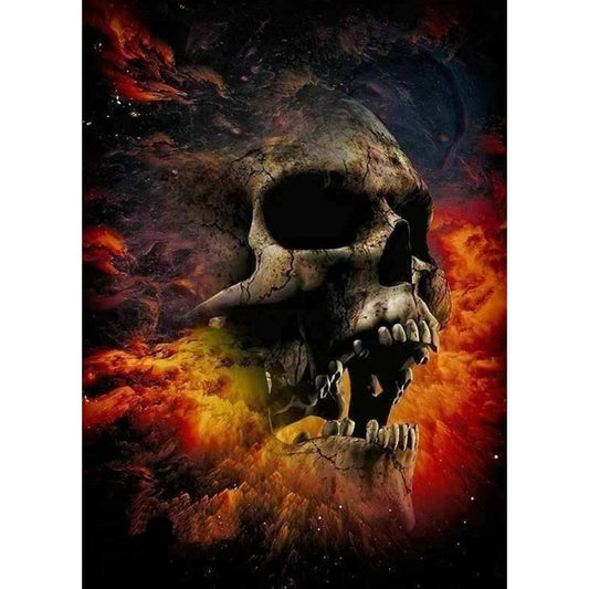 5D Diy Diamond Painting Kit Full Round Beads Novelty Skull
