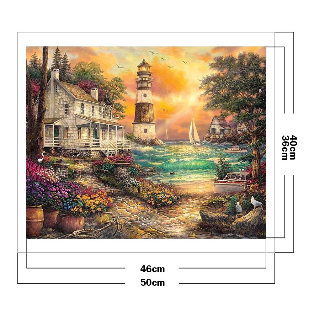 11ct Stamped Cross Stitch - Lighthouse (40*50cm) B