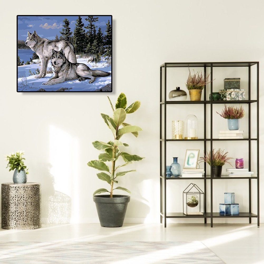 Paint By Number - Oil Painting - Snow Wolves (40*30cm)