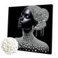 DIY Pearl Painting With Frame - Handmade Self-Adhesive Pearls - Lady (30*30cm) D