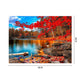 Maple by Lake Hand Painted Canvas Oil Art Picture Craft Home Wall Decor