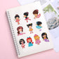 DIY Full Drill Round Cartoon Girls Diamond Painting Puzzle Sticker