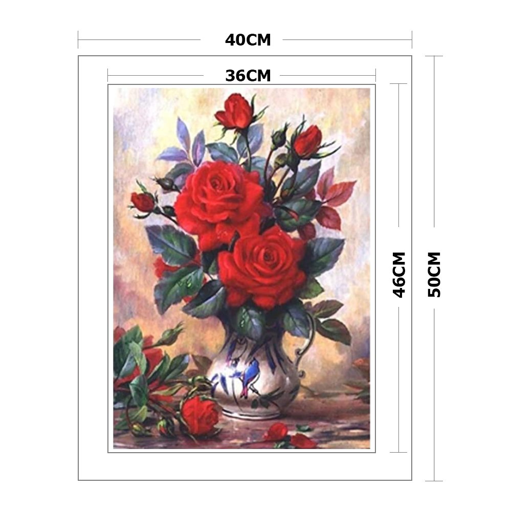 11ct Stamped Cross Stitch - Red Flower (40*50cm)