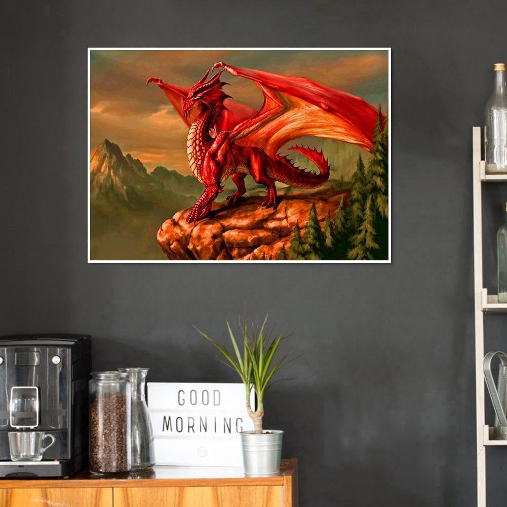 Diamond Painting - Full Round - Red Dragon