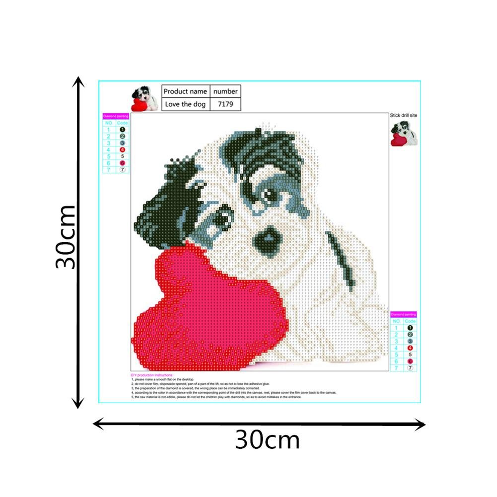 Diamond Painting - Partial Round - Love Dog