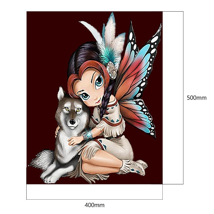 Girl And Dog 50x40cm DIY Paint By Numbers Art Picture On Canvas