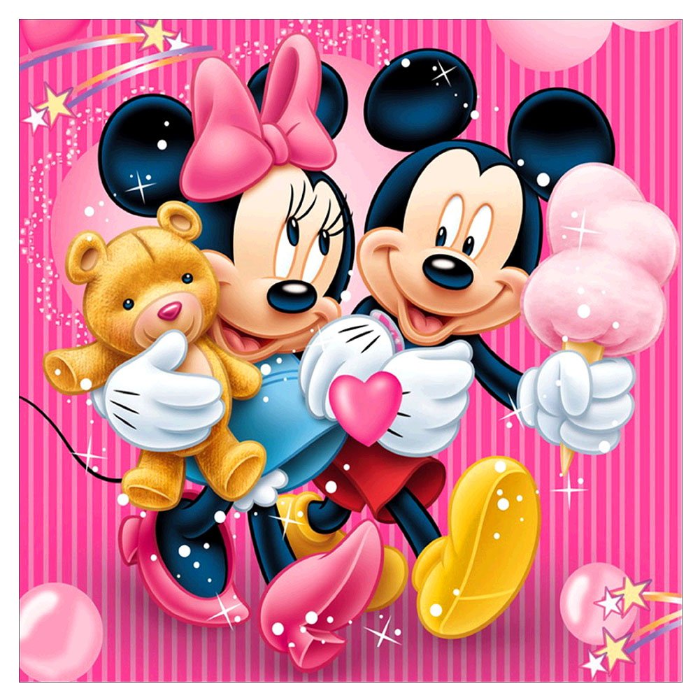 5D Diy Diamond Painting Kit Full Round / Square Beads Mickey & Minnie