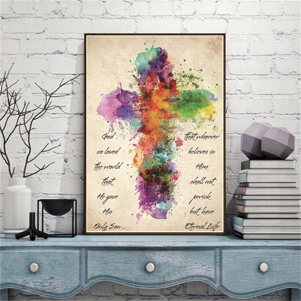 Diamond Painting - Full Round - Cross Colorful