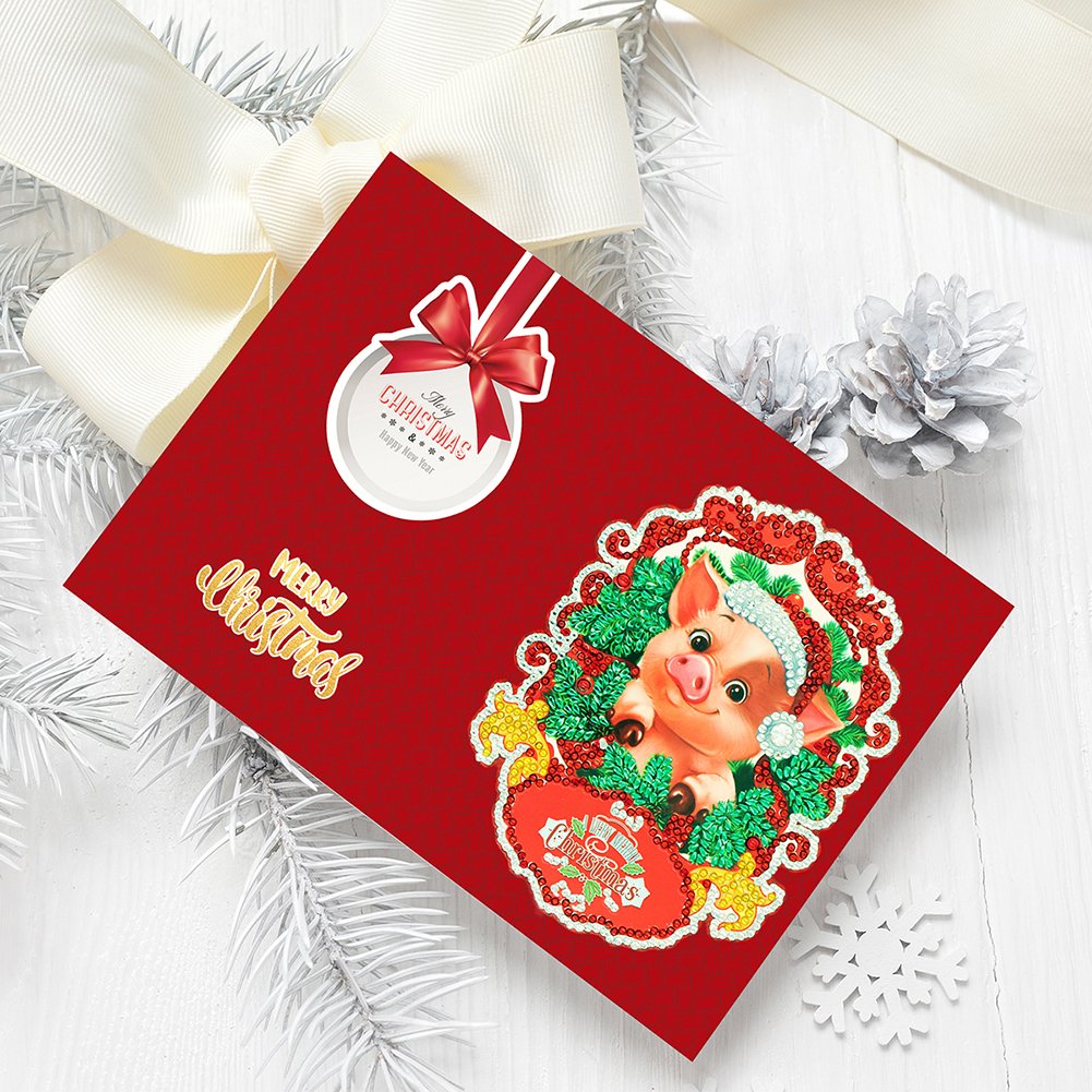 DIY Diamond Painting Greeting Card - Pig A