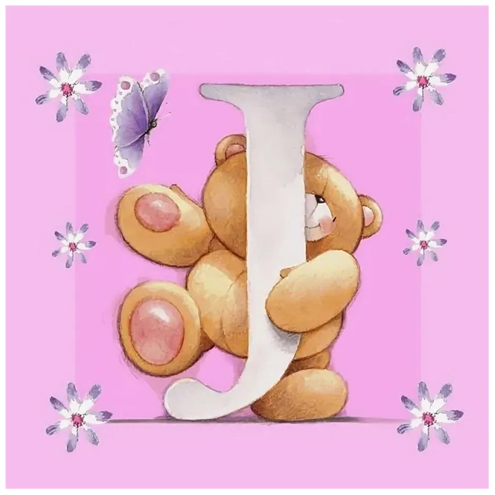 Diamond Painting - Full Round - Letter Bear