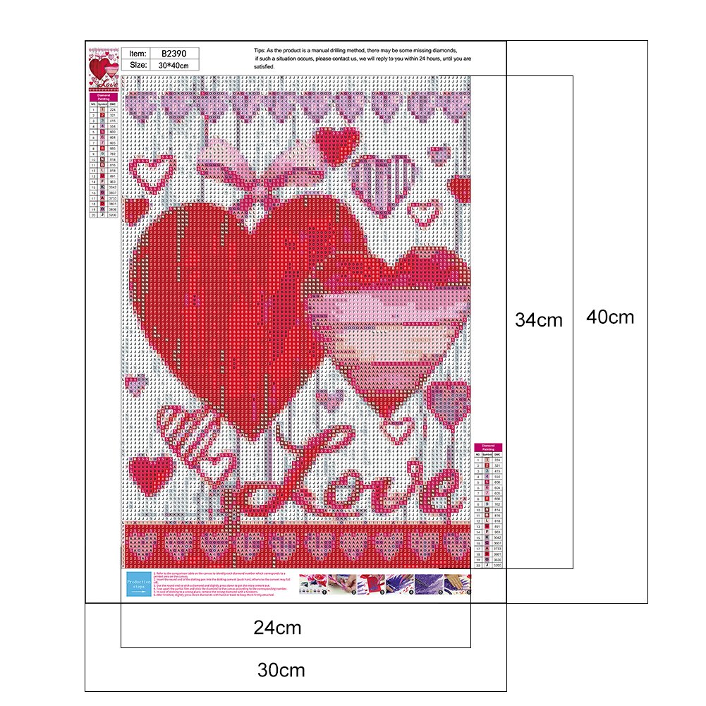 Diamond Painting - Full Round - Love Heart G