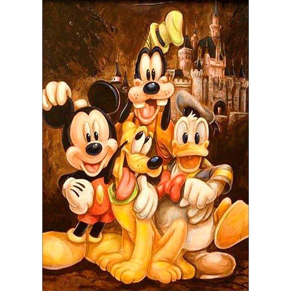 5D Diy Diamond Painting Kit Full Round Beads Mickey's Friend