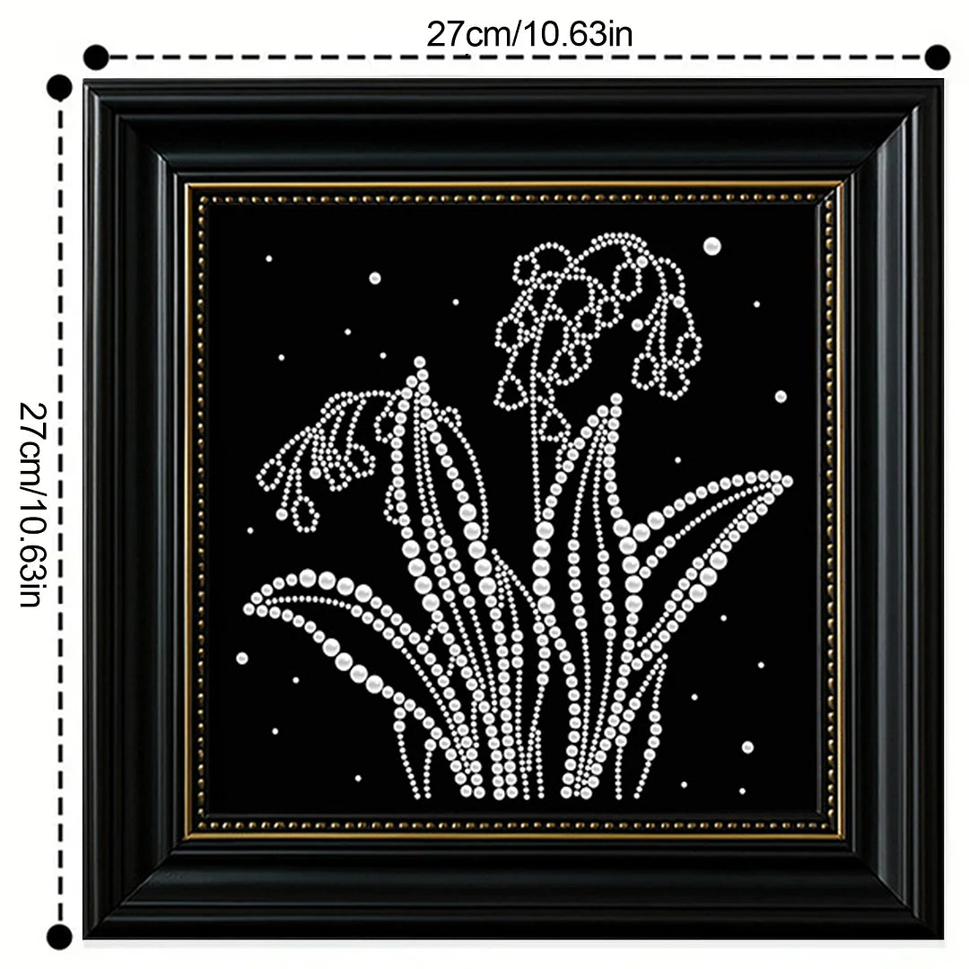 DIY Pearl Painting With Frame - Handmade Self-Adhesive Pearls - Plants (27*27cm)