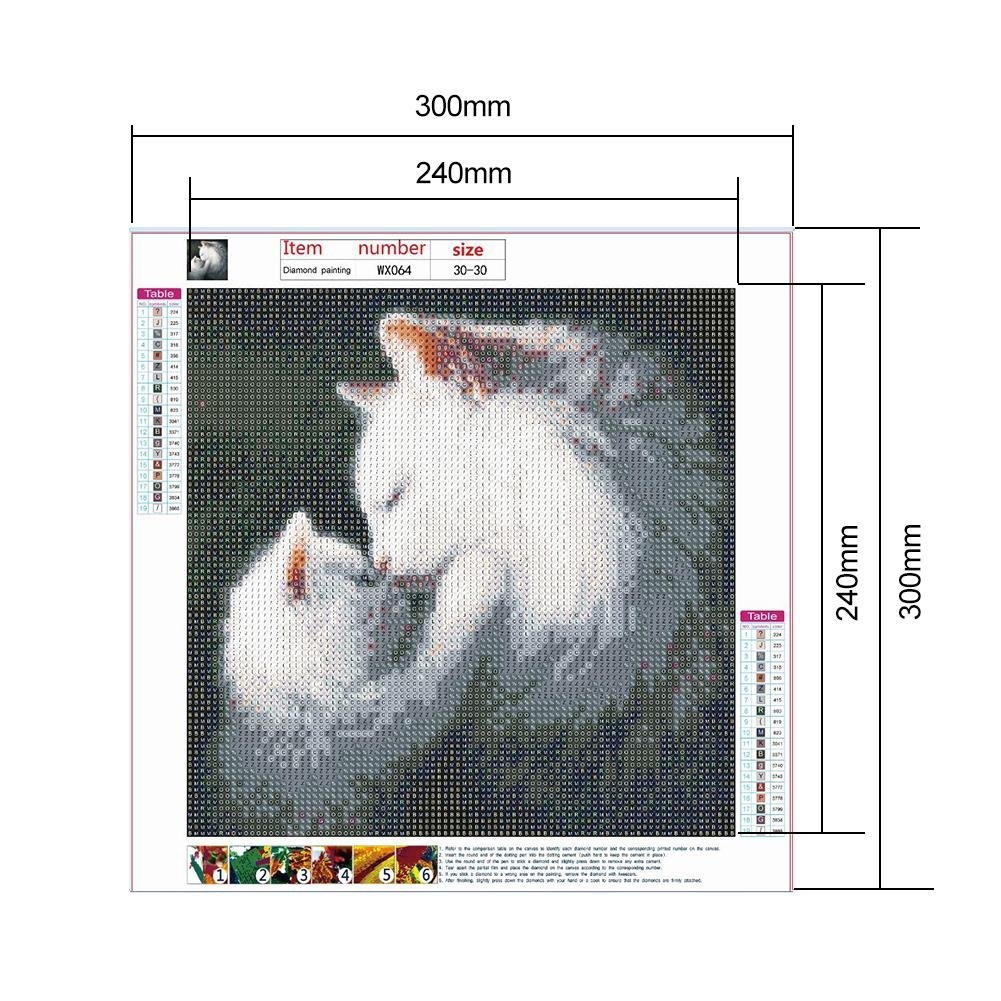 5D DIY Diamond Painting Kit - Full Round - Cat Mom & Kid
